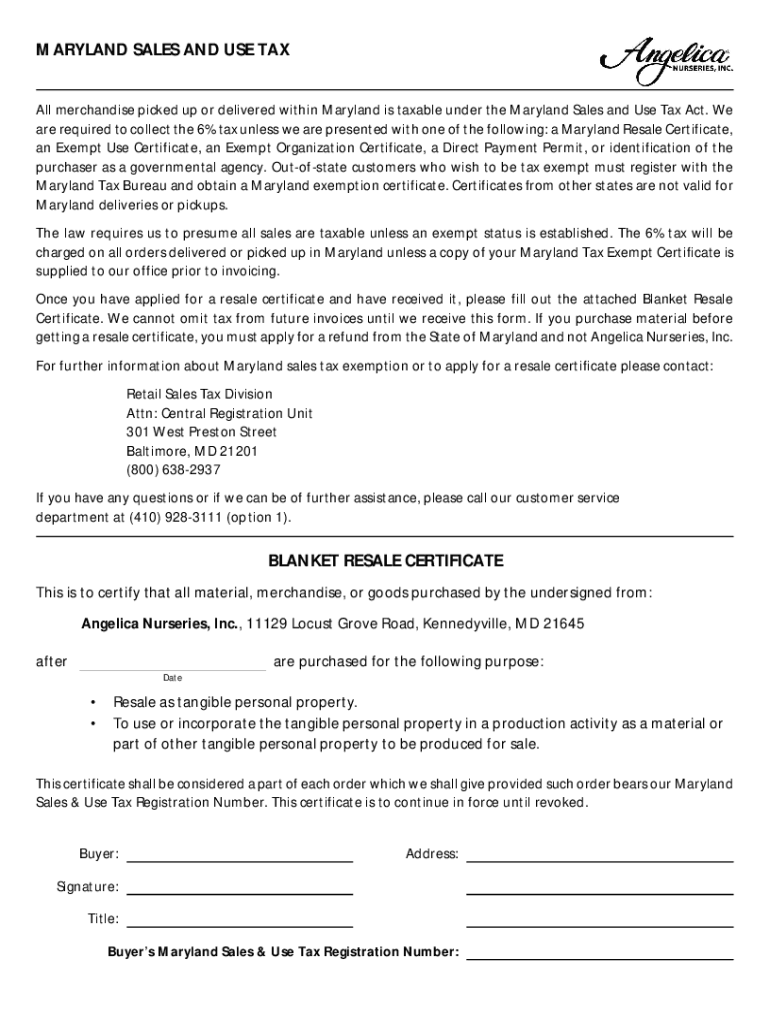 Resale Certificate Template  Form