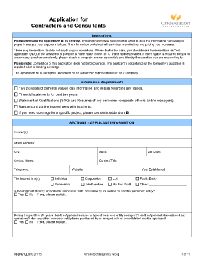 OBENV GL 050 01 13 OneBeacon Environmental Application  Form