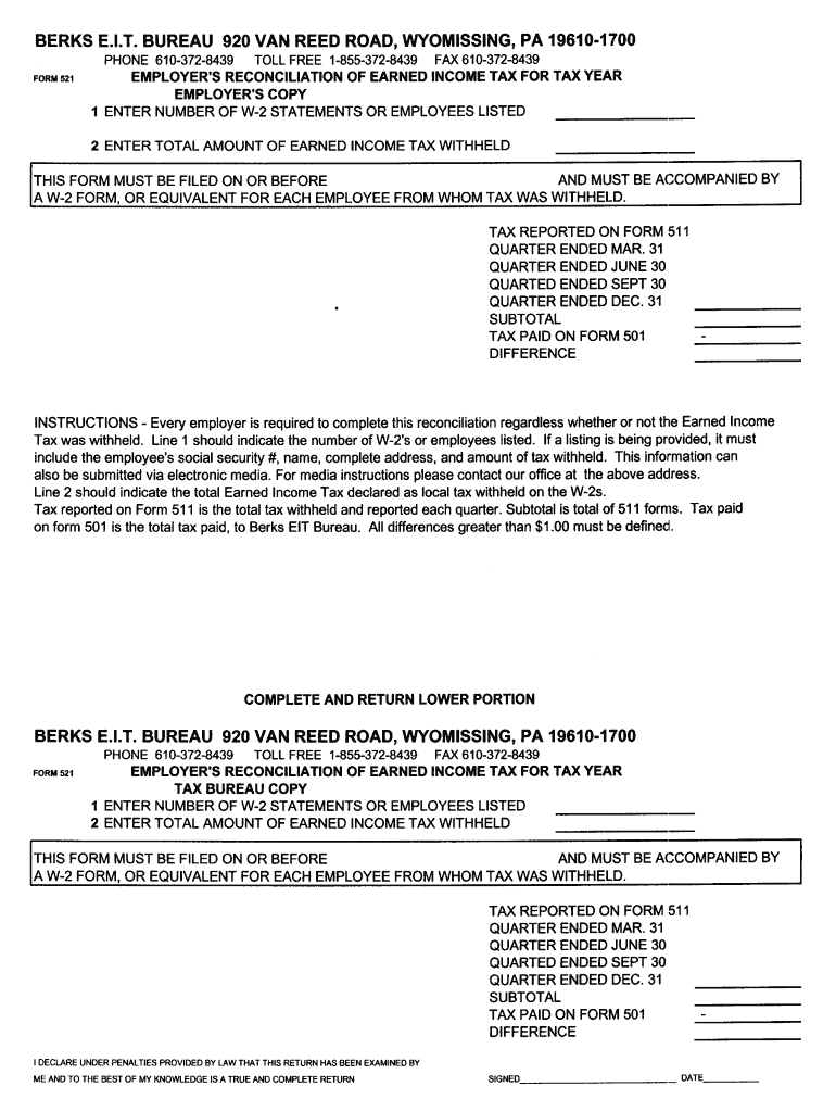 Berks Eit Bureau  Form