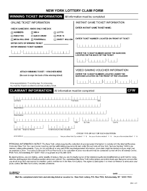 Get and Sign Ny Lottery Claim Form 2011