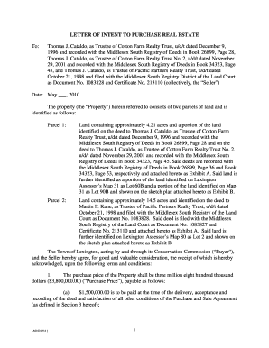 Real Estate Letter of Intent DOC Form