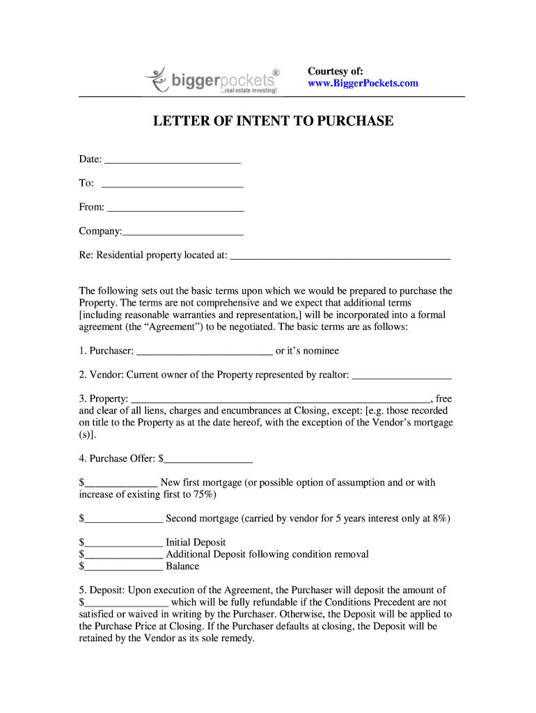Free Letter Of Intent To Purchase Real Estate Template from www.signnow.com