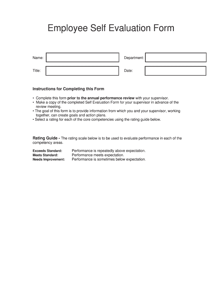 Print Employee Self Avaluation Form