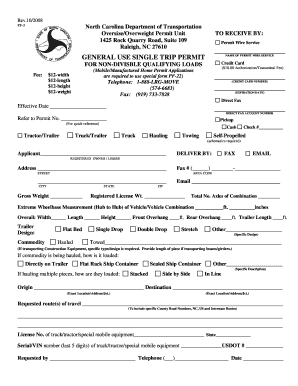 North Carolina Oversize Permits - Fill Out and Sign Printable PDF Template  | signNow