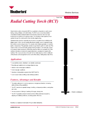 Radial Cutting Torch  Form