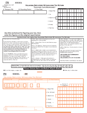 Oklahoma Tax Commission Form Ow 9