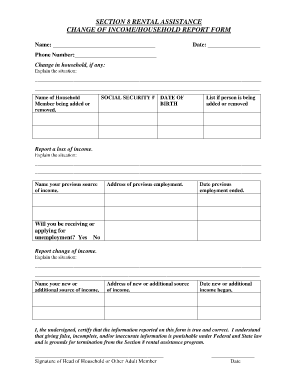 Household Report Form