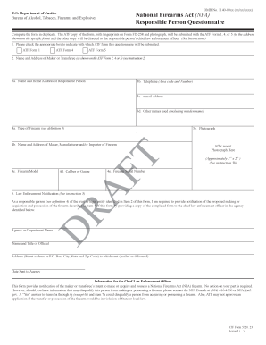 Responsible Person Questionnaire  Form