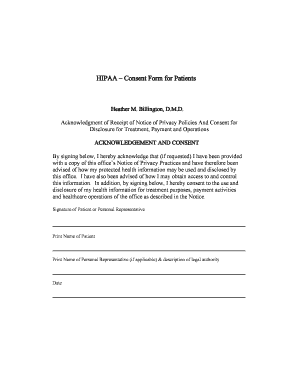 HIPAA Consent Form for Patients Elocallink