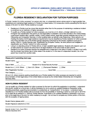 Tcc Residency Application  Form