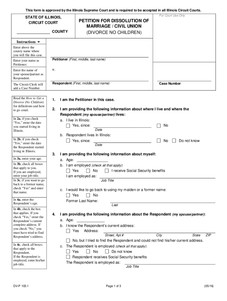 Il Dissolution Marriage Form