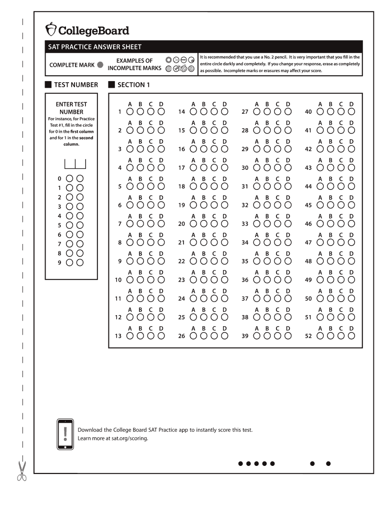 Sat Bubble Sheet  Form