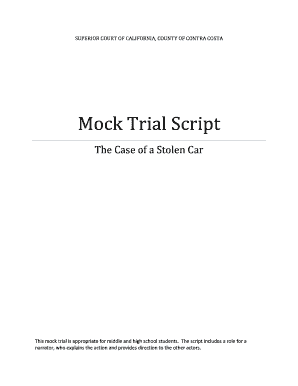 Role Play Court Case Script  Form