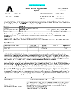 Lease Agreement Copy  Form