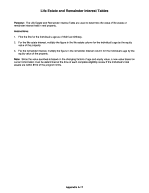 Life Estate Tables Irs  Form