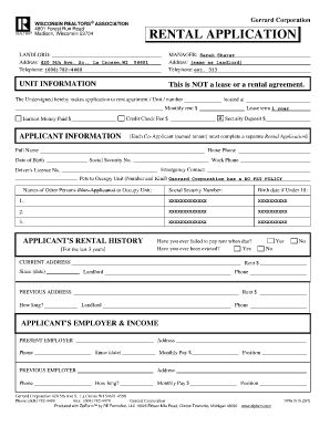 Wisconsin Realtors Association Rental Agreement Form