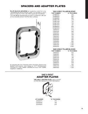 Pto Spacer Plate  Form