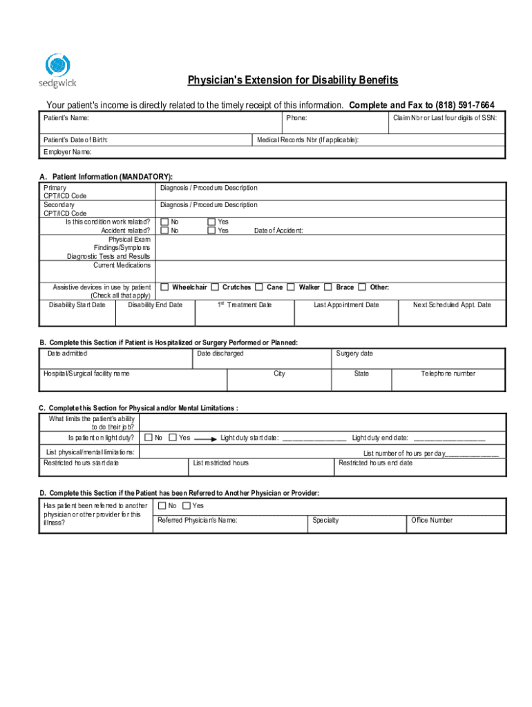  Edd Disability Extension Form PDF 2011-2024