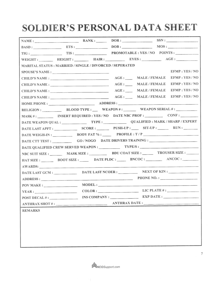 Personal Data Online  Form