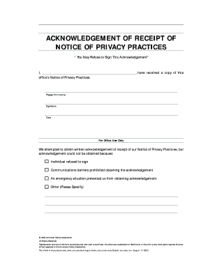 Notice of Receipt  Form