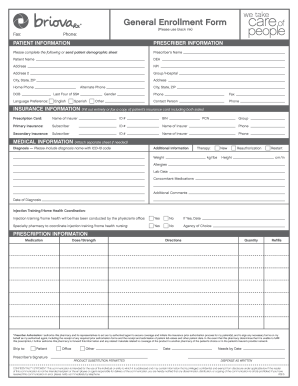 General Enrollment Form BriovaRx