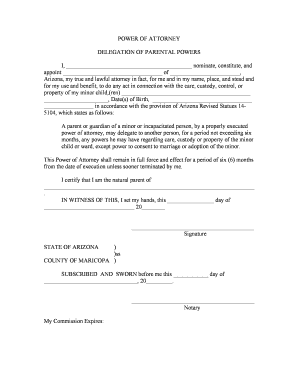 Delegation of Parental Authority Form