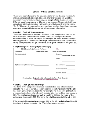 Donation Receipt Template Canada  Form