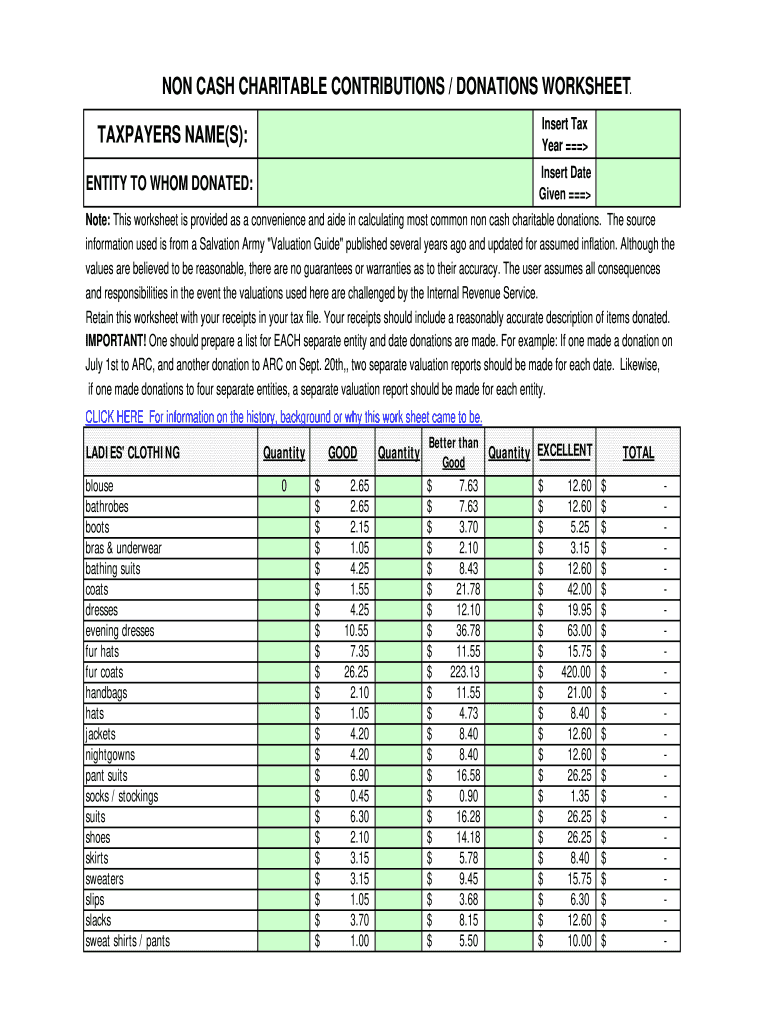 Top 7 how to do donation value guide spreadsheet 2022