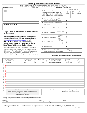 Alaska Quarterly Contribution Report Form