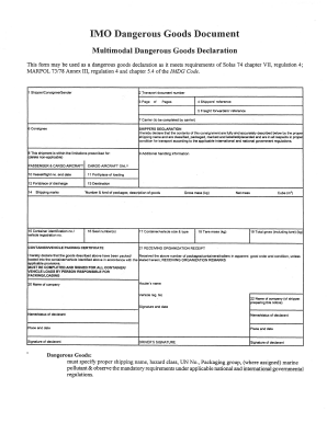 Multimodal Dangerous Goods Declaration Shipcomage Com  Form