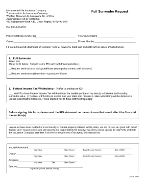Western Reserve Life Annuity Distribution Form