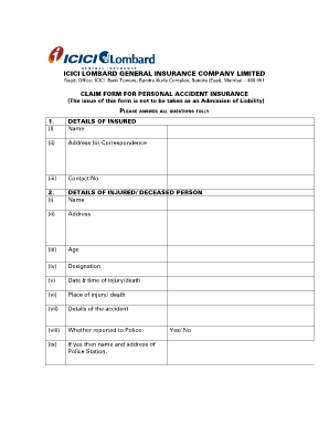 Icici Lombard Motor Claim Form