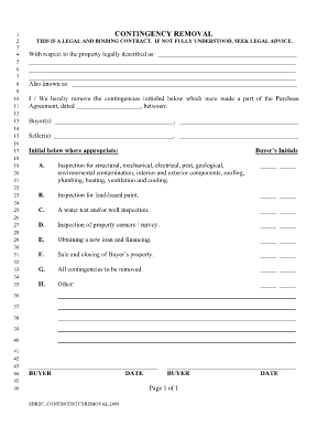 Contingency Removal Form