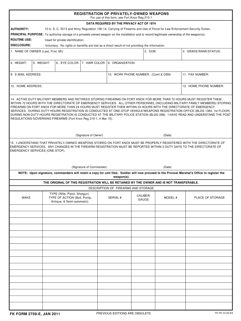  Fk Form 2759 E 2011-2024