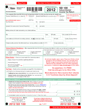 Ohio Sd100 Form