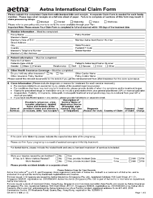 Aetna Reimbursement Form