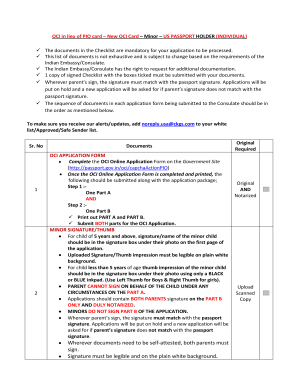 Oci Checklist  Form
