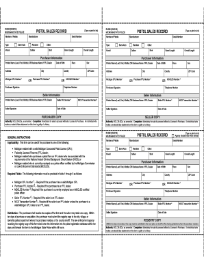 Michigan Pistol Purchase Form