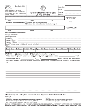 Ky Petition Order  Form