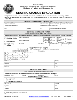 Seating Change Evaluation Form