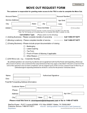 Commercial Tenant Move Out Checklist  Form