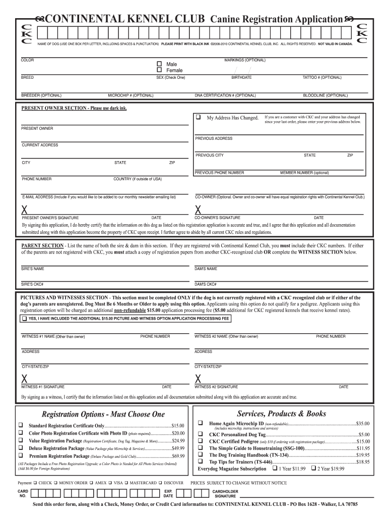 Paw Registration  Form