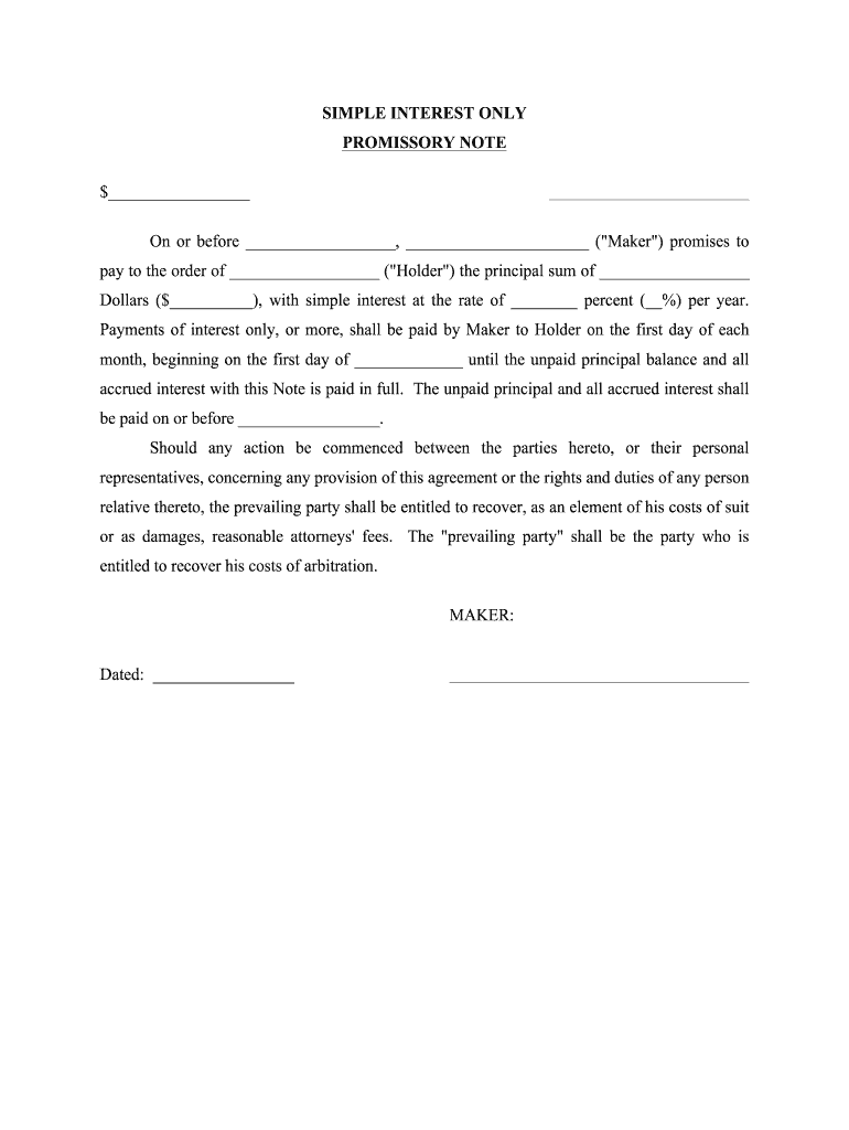 Promissory Note Forms