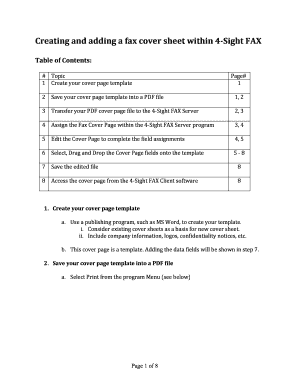 PDF Edit Fax Cover Sheet Fillable Form