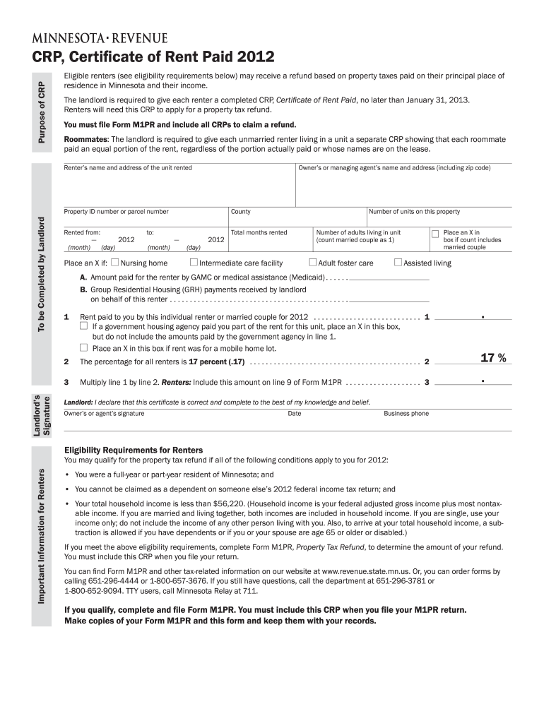  Crp Form 2020