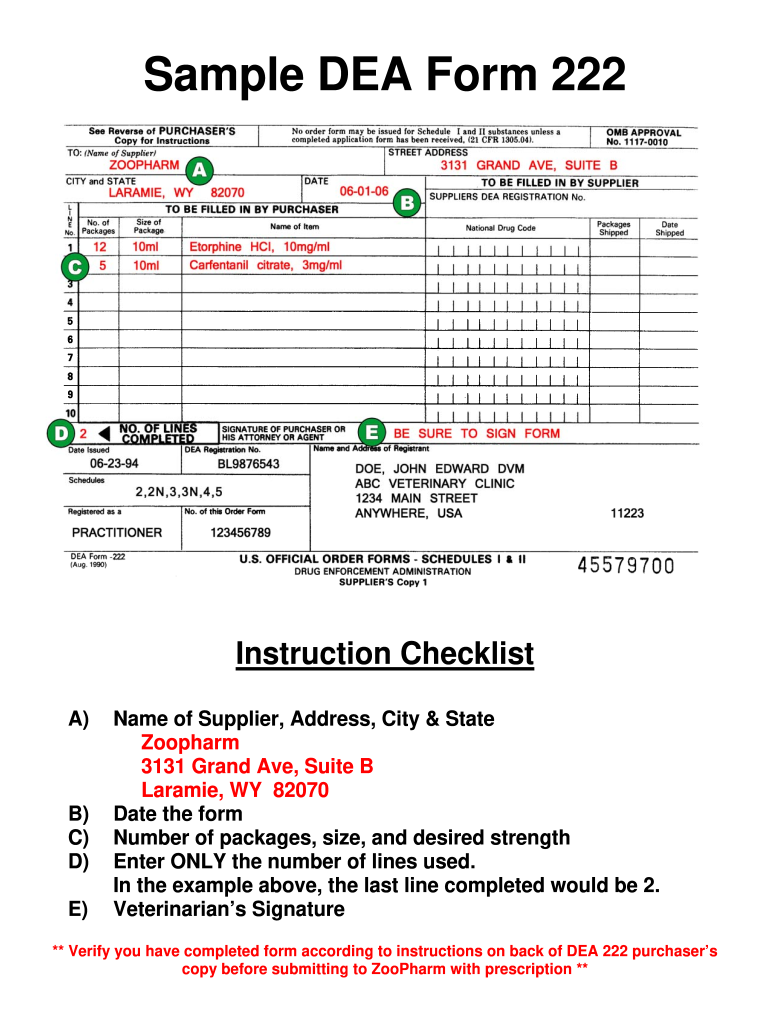 Dea Form 222 PDF