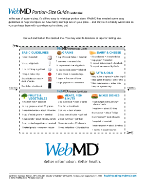 Printable Portion Size Guide  Form