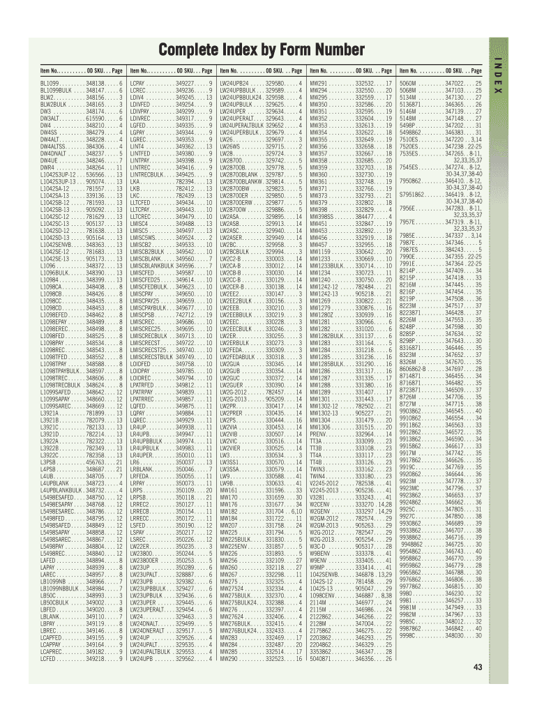 Complete Index by Form Number  Office Depot