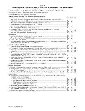 Dangerous Goods Checklist PDF  Form