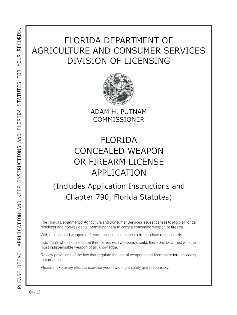 Florida Concealed Carry Fillable Application Form
